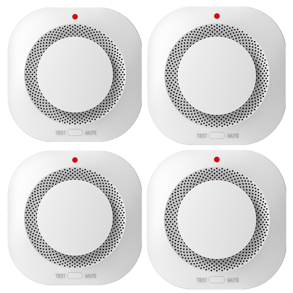 PACK OF 4 SMOKE ALARM FIRE PROTECTION HOME SECUIRTY SYSTEM BATTERY OPRATED ALARM