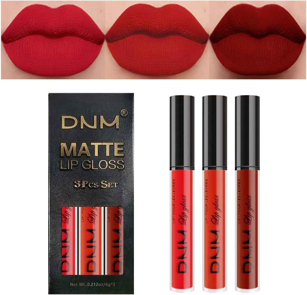 ZDHSOY 3Pcs Dark Bright Ruby Red Matte Liquid Lipstick Sets, Smudge Proof Long Lasting Matte Lipstick Lip Stain Lip Gloss Set 24 Hour Waterproof Matt Lipsticks Set Matt Liquid Makeup (Set05), 3 gram Brand: AMY'S DIARY