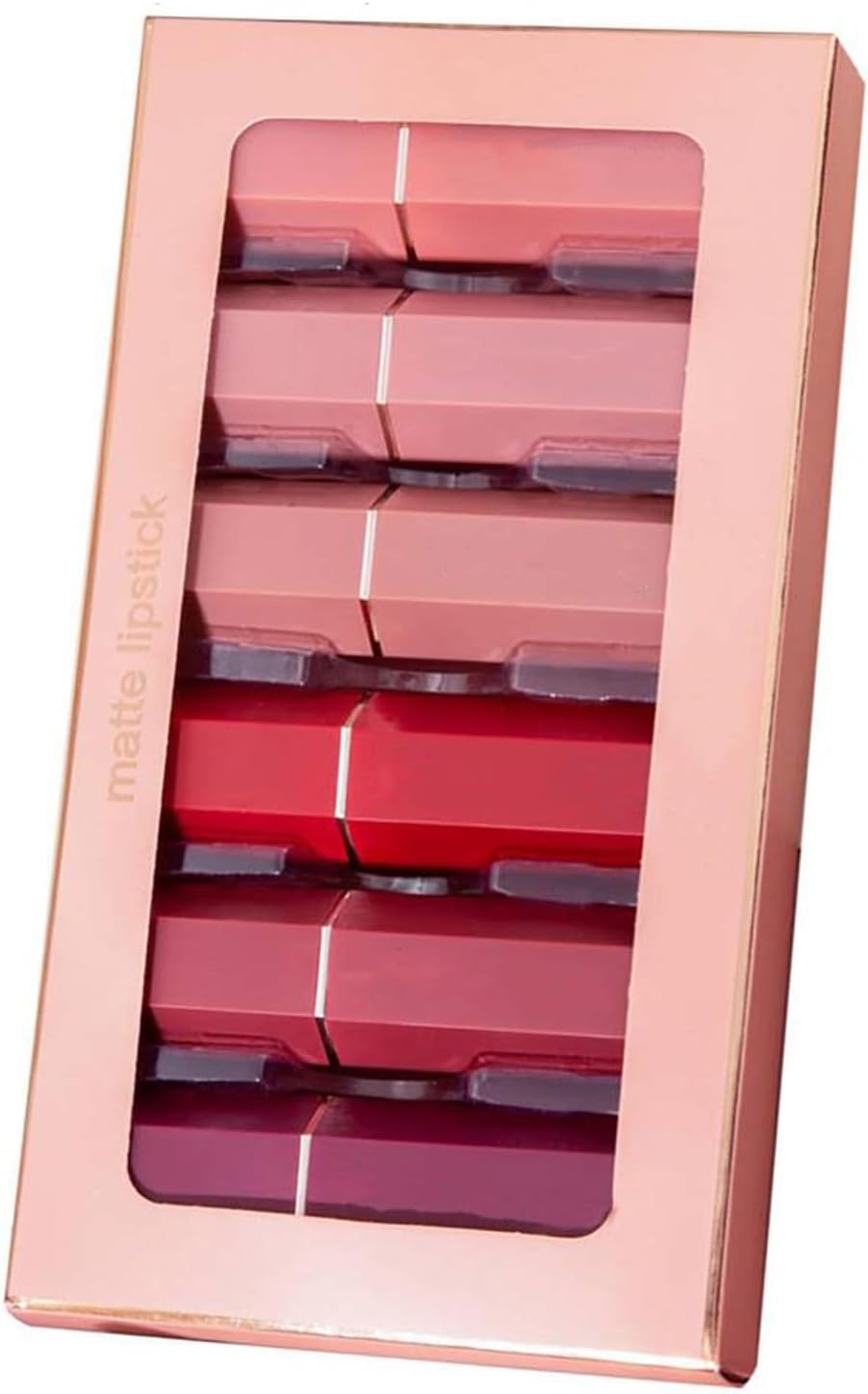 Matte Lipstick Set 6 Colors Velvet Smooth Long Lasting Smudge Proof Lipstick Waterproof Non-Stick Cup Nude Lip Makeup Set with Gift Box