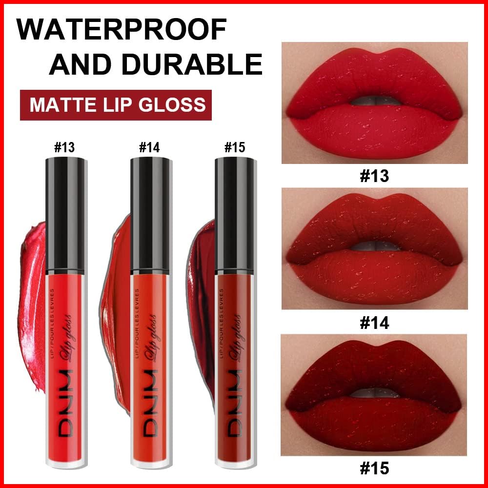 ZDHSOY 3Pcs Dark Bright Ruby Red Matte Liquid Lipstick Sets, Smudge Proof Long Lasting Matte Lipstick Lip Stain Lip Gloss Set 24 Hour Waterproof Matt Lipsticks Set Matt Liquid Makeup (Set05), 3 gram Brand: AMY'S DIARY