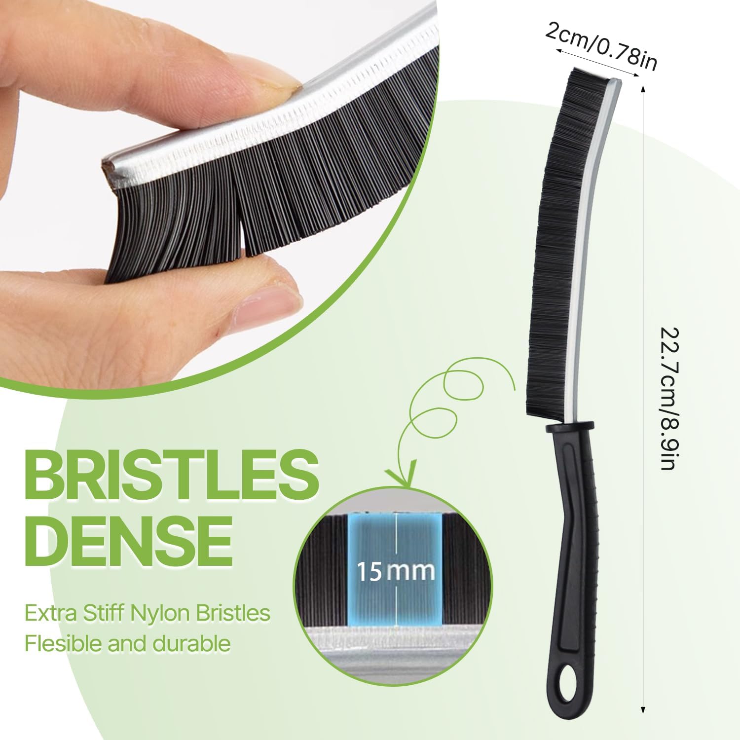 Hard Bristle Crevice Cleaning Brush for Home, Kitchen, Bathroom - Multifunctional Gap Scrubber with Durable Brush, Tile Grout Cleaner & Toilet Cleaning Tool