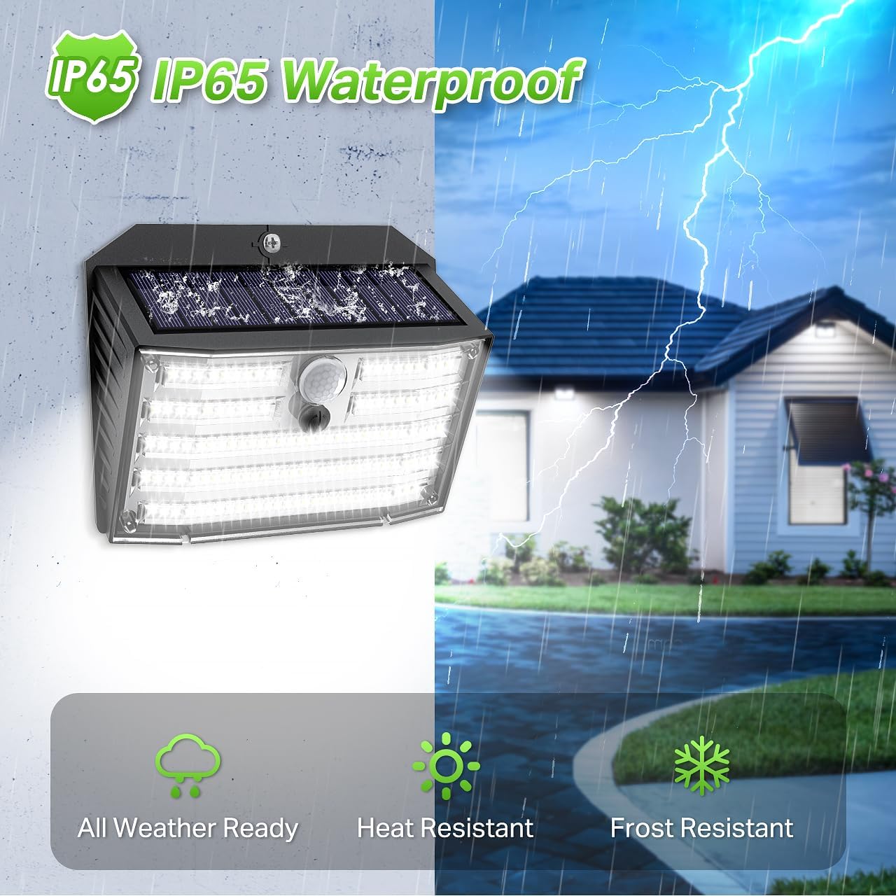 CLAONER SOLER LIGHTS OUT DOOR, SUPPER BRIGHT 126 LED SOLAR SECURITY LIGHTS PIR MOTION SENCER WITH 3 LIGHTING MODES 270 LIGHTING ANGLE, WIRELESS IP65