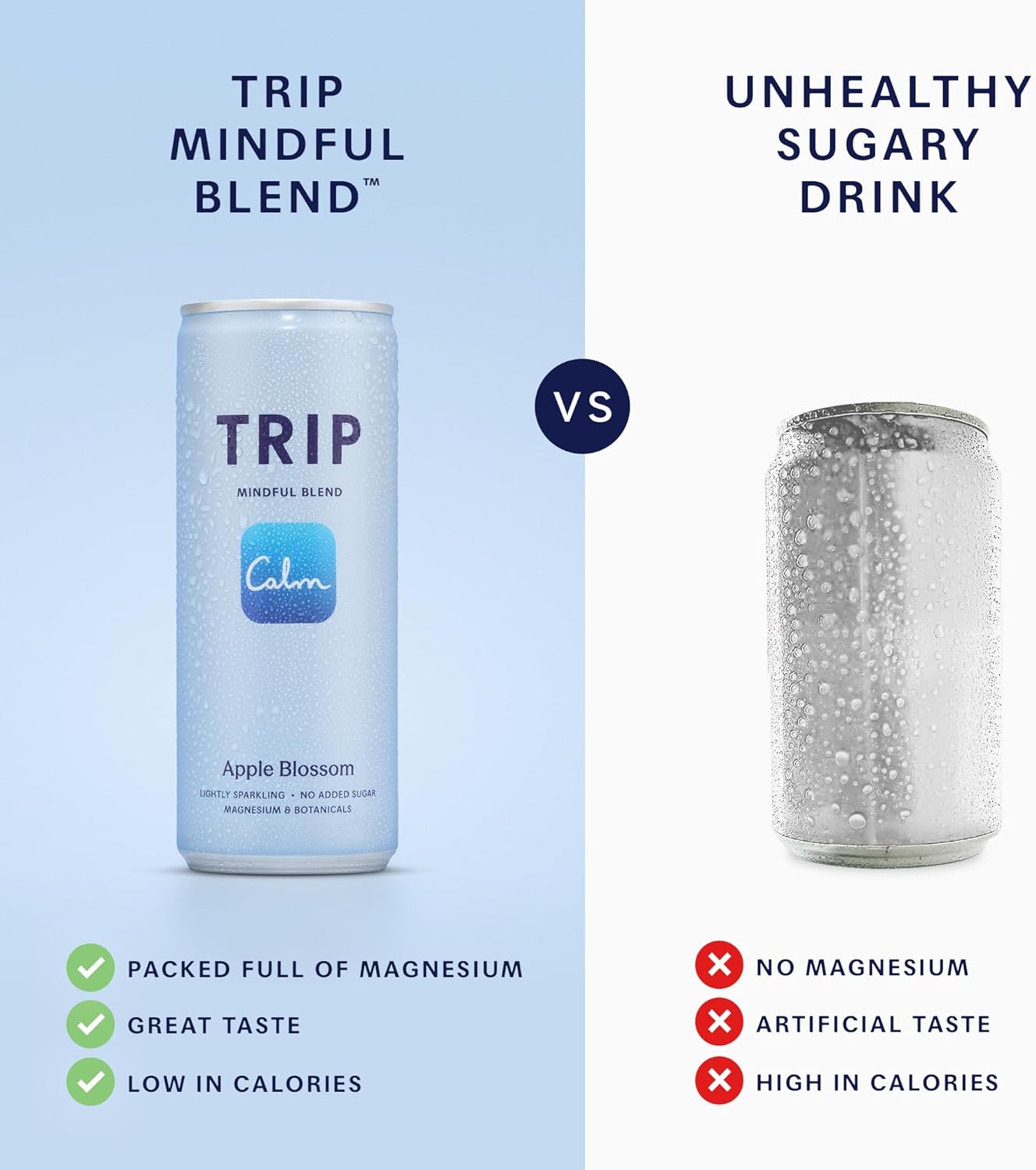 TRIP Mixed Pack Sparkling Drink with 120MG calming Magnesium + Lion’s Mane + Chamomile + Lemon Balm. Low Calorie and Vegan (Pack of 12 x 250ml)
