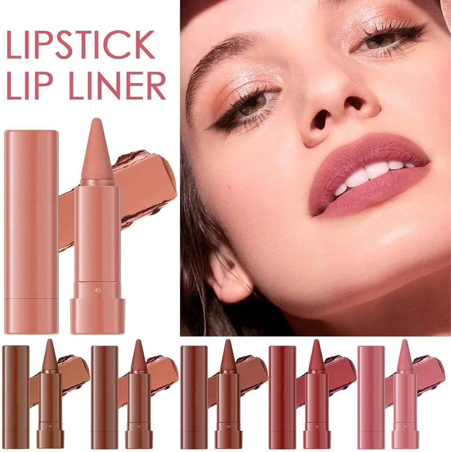 6Pcs Matte Lip Liner and Lipstick Set, Long Lasting Waterproof Gradient Lipliner & Lipstick Combo, Smudge-Proof Nude Lipsticks, Lipsticks for Older Women Mini Lip Makeup Set1 Brand: SONGQEE