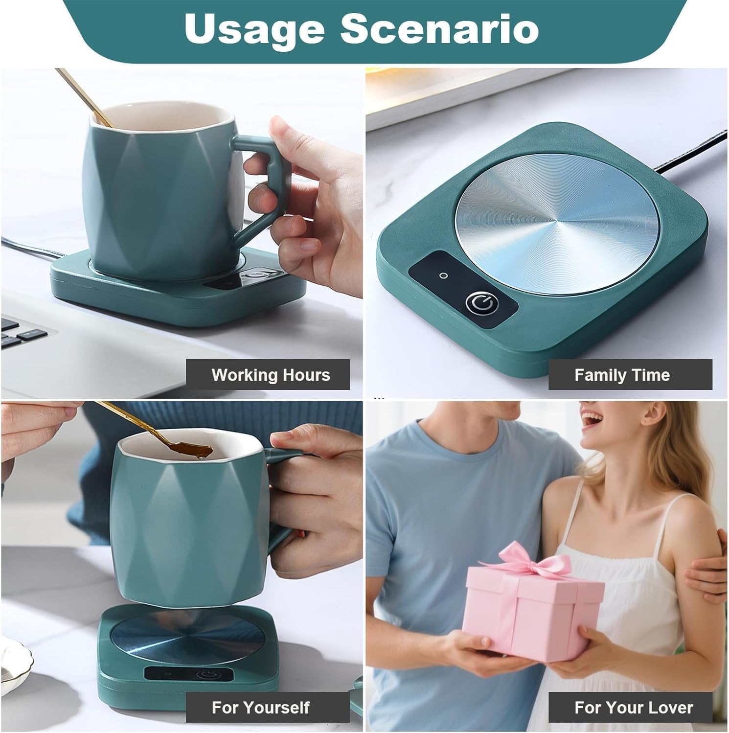 Electric Mug Warmer for Desk 55℃ Beverage Cup Warmer for Heating Coffee, Milk, Tea, Cocoa, Candle, Gifts for Coffee Lovers Home Office Brand: SURPZON