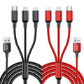 3 IN 1 FAST CHARGIN CABLE CORD FOR I PHONE XIAOMI RED 1.2METER