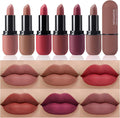 6Pcs Red Velvet Matte Lipstick Set, High Pigmented Long-Lasting Waterproof Lip Stick Lip,Moisturizing balms, Sheer tint, Shine & Glowy Finish,Stain Makeup Gift Sets. (01, color) Brand: Katiluxiya