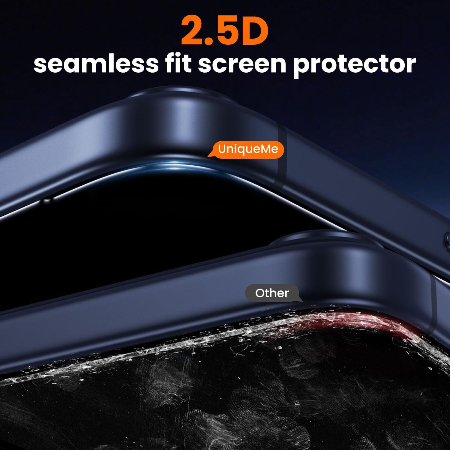 UniqueMe for iPhone 17 Pro Screen Protector - 2 Pack [Easy to Install] 9H Tempered Glass Screen Protector 6.3 inch Full Coverage [Bubble Free] Ultra Resistant Case Friendly Scratch-proof