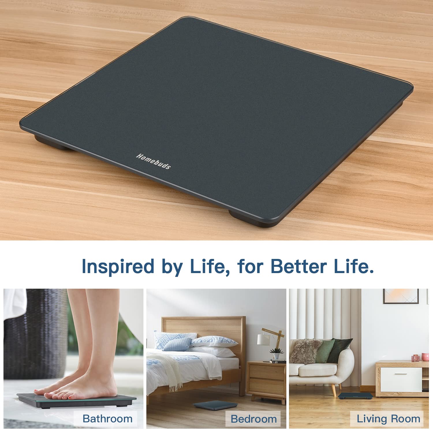 Homebuds Bathroom Scales for Body Weight, Precision 0.1lb by Our Professional Factory Since 2001, Weighing Scales LED Display and Step-On, 3*AAA Batteries Included, 28st/400lb/182kg, Blue Visit the HOMEBUDS Store