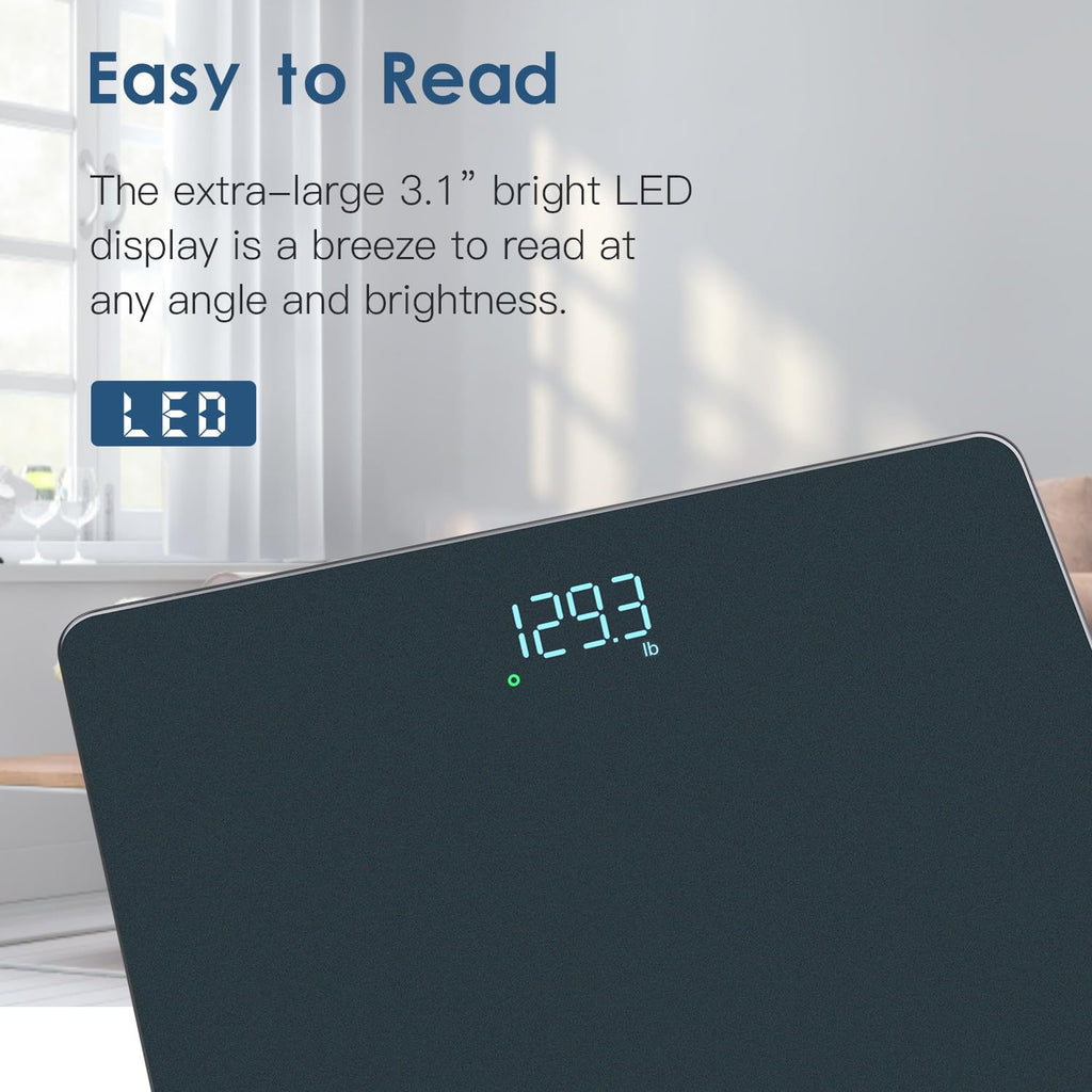 Homebuds Bathroom Scales for Body Weight, Precision 0.1lb by Our Professional Factory Since 2001, Weighing Scales LED Display and Step-On, 3*AAA Batteries Included, 28st/400lb/182kg, Blue Visit the HOMEBUDS Store