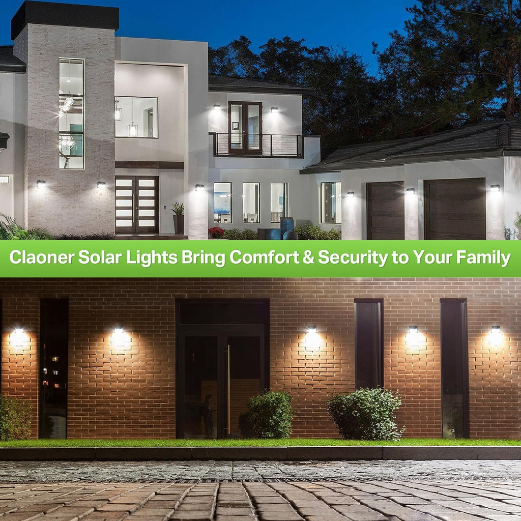 CLAONER SOLER LIGHTS OUT DOOR, SUPPER BRIGHT 126 LED SOLAR SECURITY LIGHTS PIR MOTION SENCER WITH 3 LIGHTING MODES 270 LIGHTING ANGLE, WIRELESS IP65