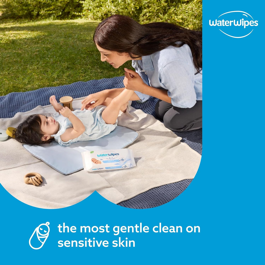 WaterWipes Sensitive+ Newborn & Baby Wipes, 360 Count (6 Packs), 3-In-1 Cleans, Cares, Protects, 99.9% Water, Unscented Visit the WaterWipes Store