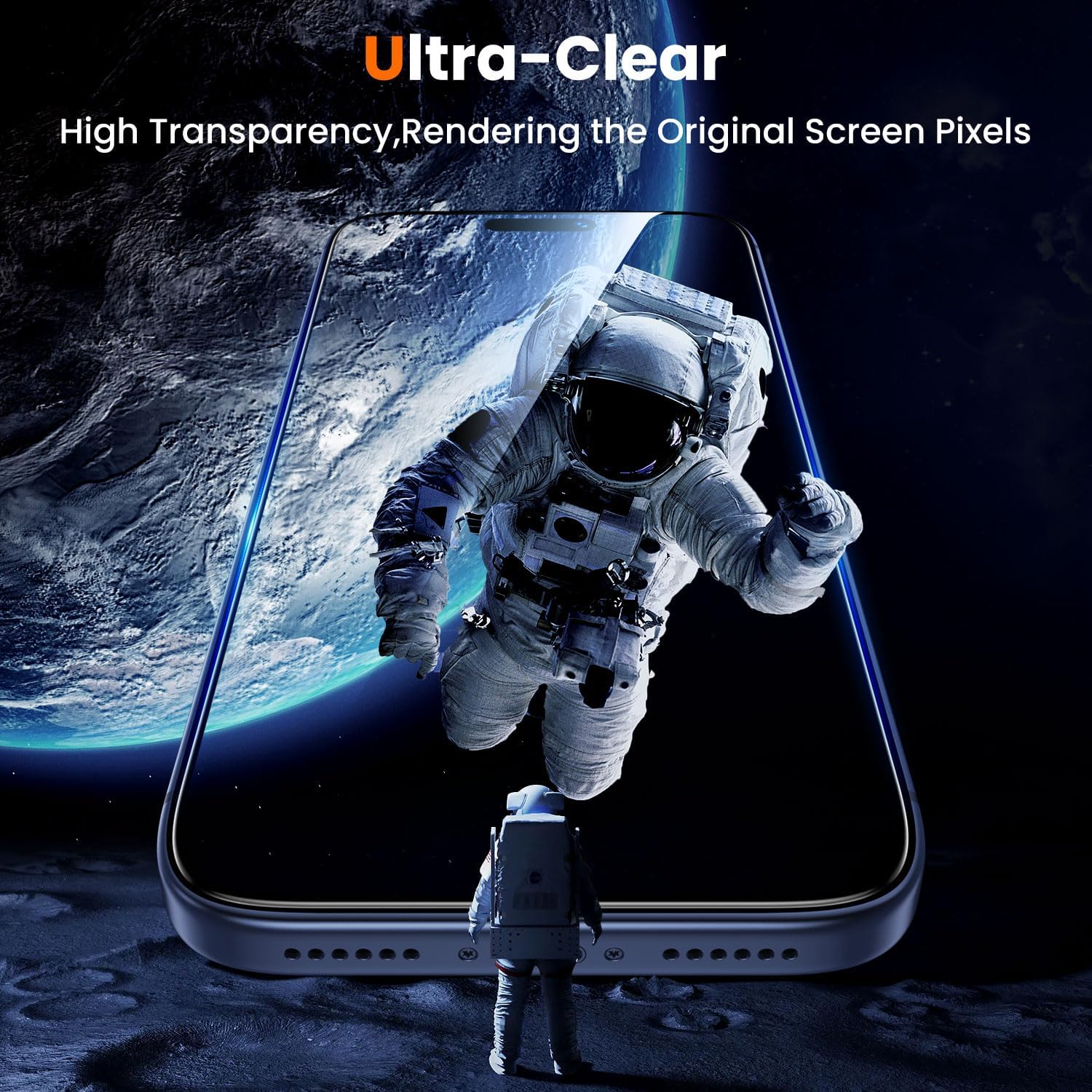 UniqueMe for iPhone 17 Pro Screen Protector - 2 Pack [Easy to Install] 9H Tempered Glass Screen Protector 6.3 inch Full Coverage [Bubble Free] Ultra Resistant Case Friendly Scratch-proof