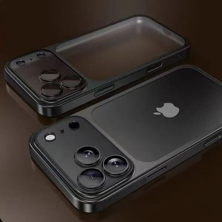 Luxury Plating Color PC Transparent Phone Case For iPhone 17 16 15 14 13 Pro Max Air Lens Protection Matte BackPlate Hard Cover