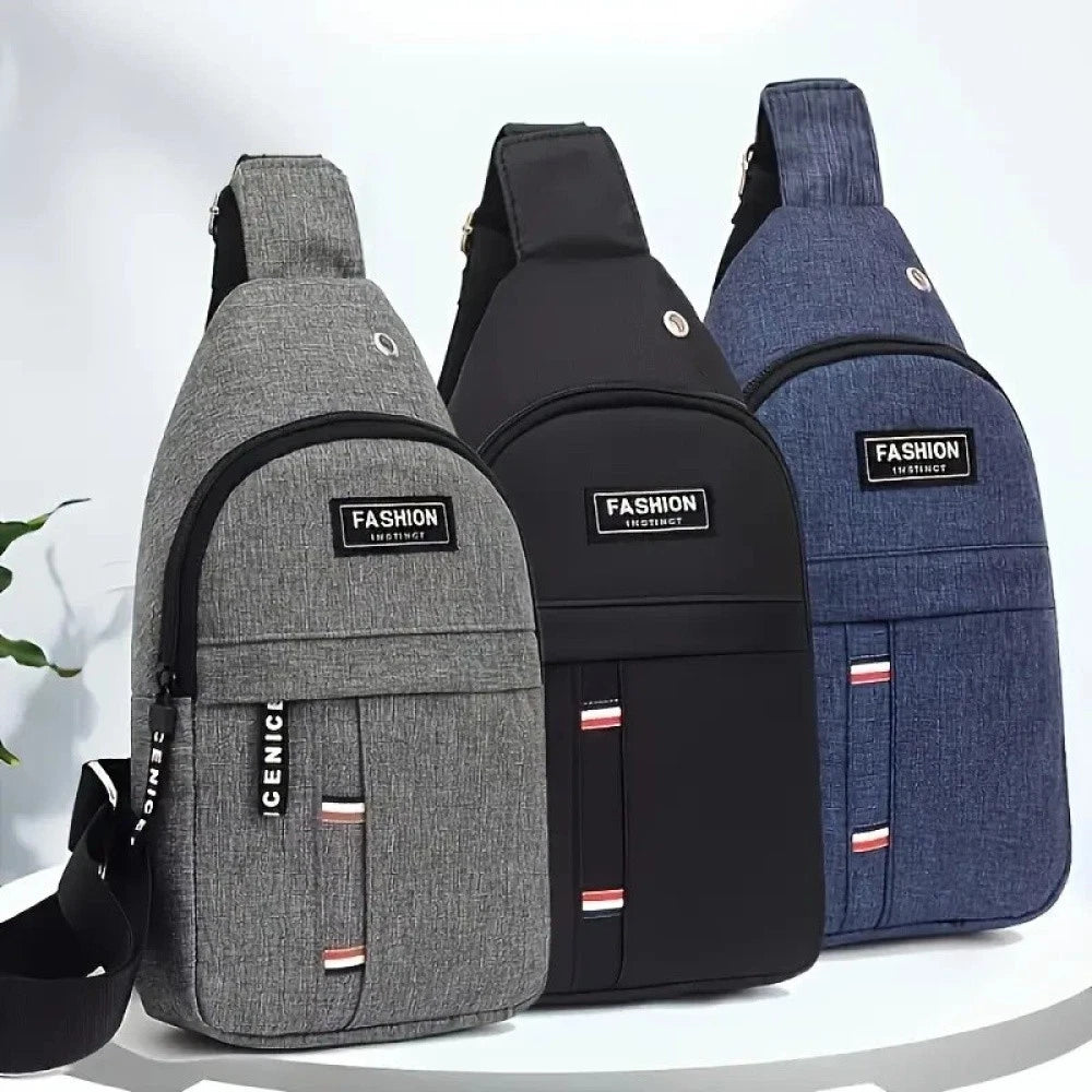 3 BAGS PACK NEW MULTIION CHEST BAG MENS FASHION TREND OXFORD CLOTH SHPULDER BAG