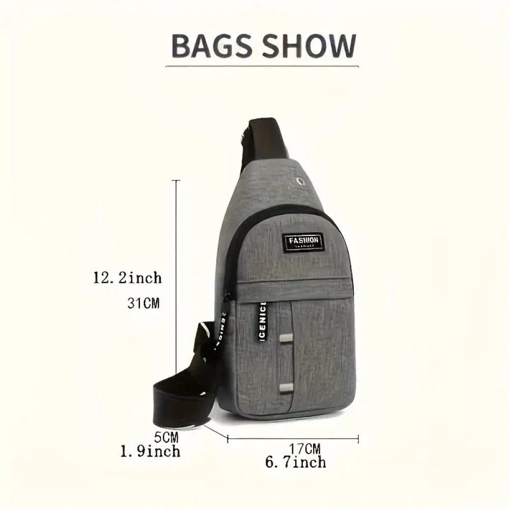 3 BAGS PACK NEW MULTIION CHEST BAG MENS FASHION TREND OXFORD CLOTH SHPULDER BAG