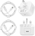 2 Pack 20W Fast Charger Plug + 2M Cable for iPhone 14 13 12 11 Pro Max XR X SE